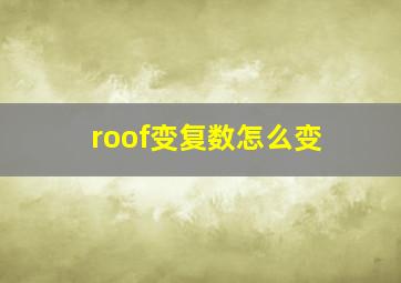 roof变复数怎么变