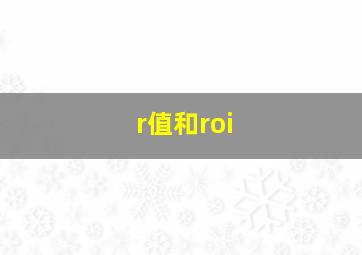 r值和roi