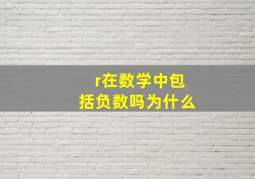 r在数学中包括负数吗为什么