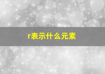 r表示什么元素