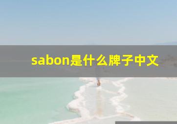 sabon是什么牌子中文