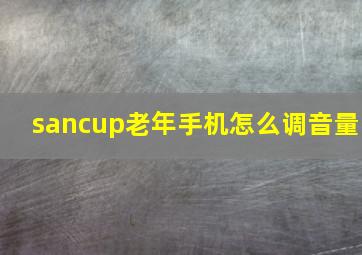 sancup老年手机怎么调音量