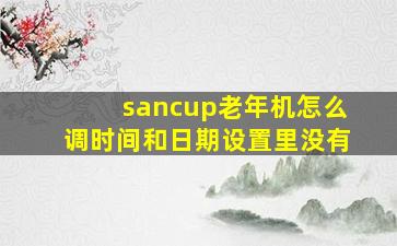 sancup老年机怎么调时间和日期设置里没有