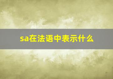 sa在法语中表示什么