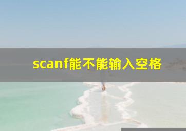 scanf能不能输入空格