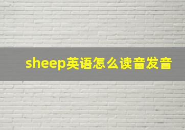 sheep英语怎么读音发音