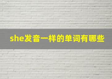 she发音一样的单词有哪些