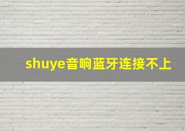 shuye音响蓝牙连接不上