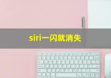 siri一闪就消失