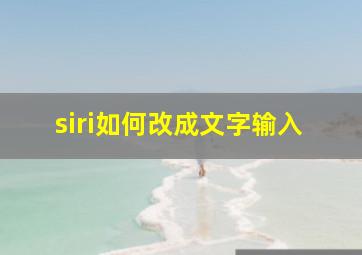 siri如何改成文字输入