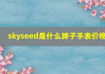 skyseed是什么牌子手表价格