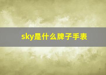 sky是什么牌子手表