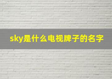 sky是什么电视牌子的名字