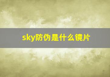 sky防伪是什么镜片