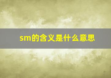 sm的含义是什么意思