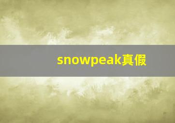 snowpeak真假