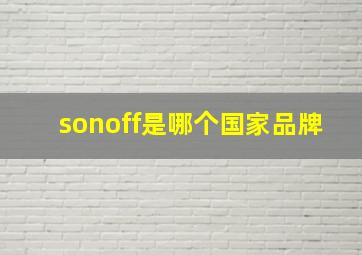 sonoff是哪个国家品牌