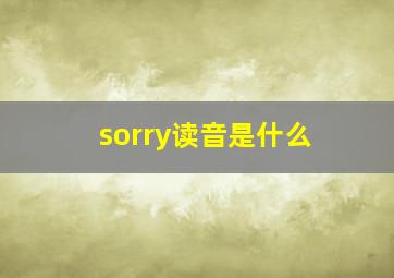 sorry读音是什么