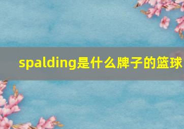 spalding是什么牌子的篮球