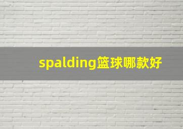 spalding篮球哪款好