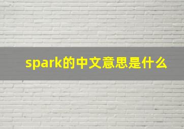 spark的中文意思是什么