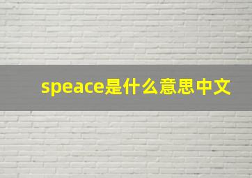 speace是什么意思中文