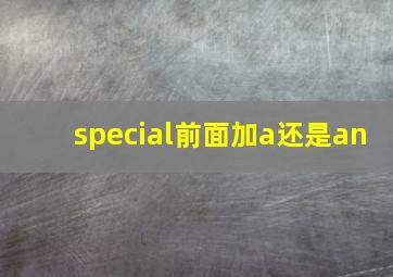 special前面加a还是an