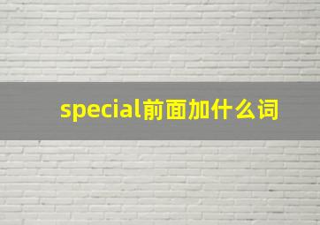 special前面加什么词