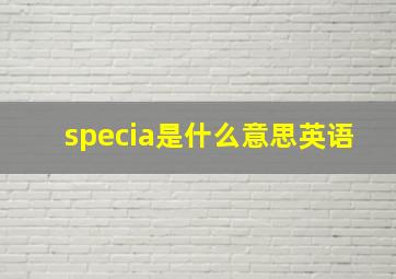 specia是什么意思英语