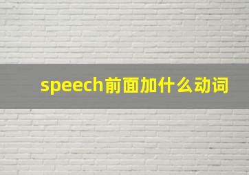 speech前面加什么动词