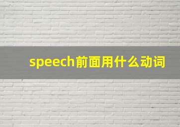 speech前面用什么动词