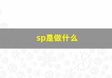 sp是做什么