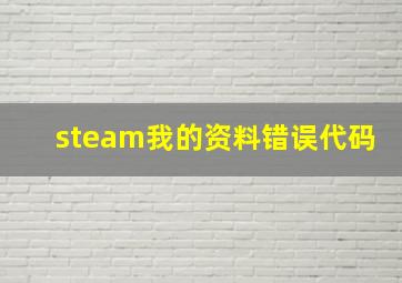 steam我的资料错误代码