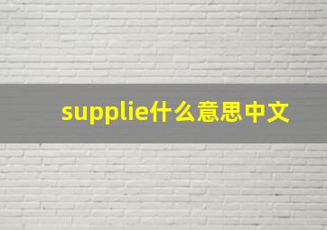 supplie什么意思中文