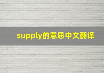 supply的意思中文翻译