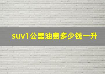 suv1公里油费多少钱一升