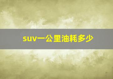 suv一公里油耗多少