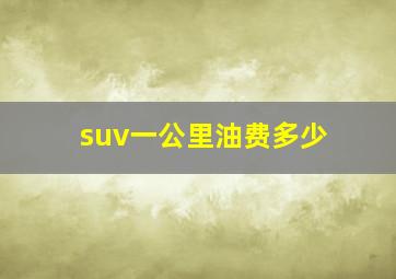 suv一公里油费多少