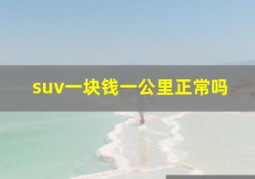 suv一块钱一公里正常吗