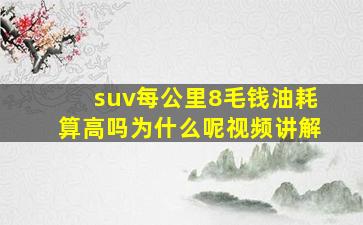 suv每公里8毛钱油耗算高吗为什么呢视频讲解