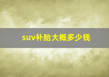 suv补胎大概多少钱