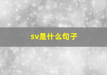 sv是什么句子