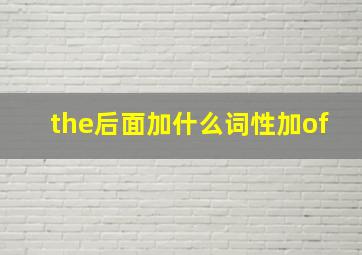 the后面加什么词性加of