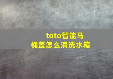 toto智能马桶盖怎么清洗水箱