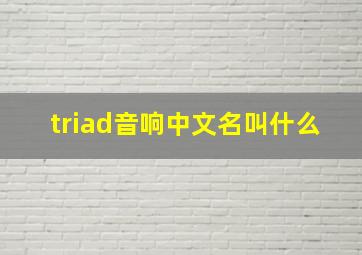 triad音响中文名叫什么