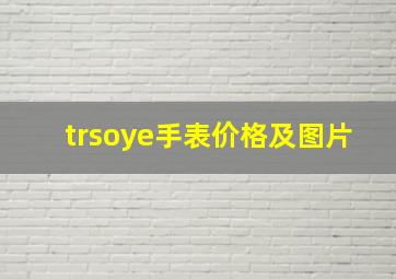 trsoye手表价格及图片