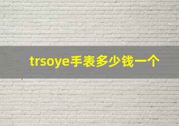 trsoye手表多少钱一个