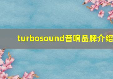 turbosound音响品牌介绍