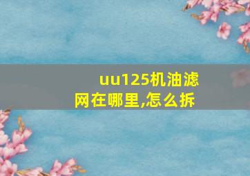 uu125机油滤网在哪里,怎么拆