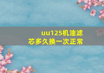 uu125机油滤芯多久换一次正常